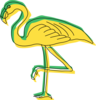 Green And Yellow Flamingo Art Clip Art